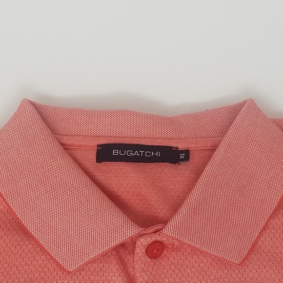 Bugatchi Mens Polo T Shirts 100% Mercerized Cotton XL Peach Color - Picture 4 of 11